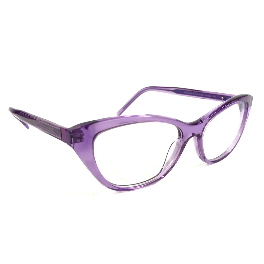 Tom Davies Eyeglasses Frames TD675 Col. 1938 Clear Purple Cat Eye 53-16-140